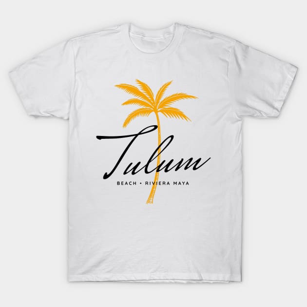 Tulum Beach, Riviera Maya Minimal Vintage Style T-Shirt by Hashtagified